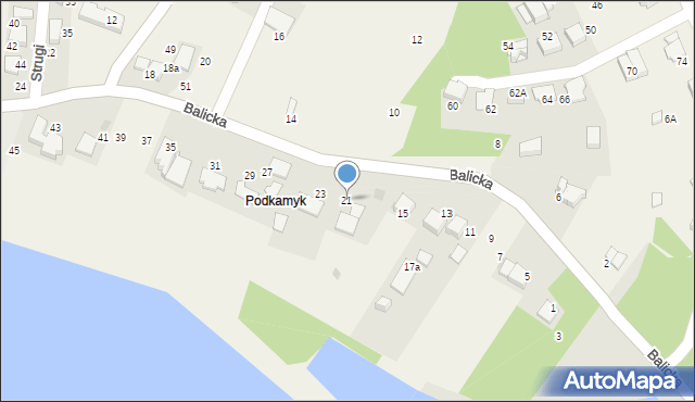 Rząska, Balicka, 21, mapa Rząska