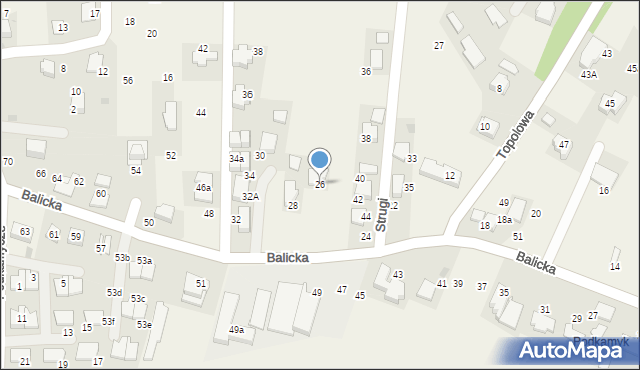 Rząska, Balicka, 26, mapa Rząska