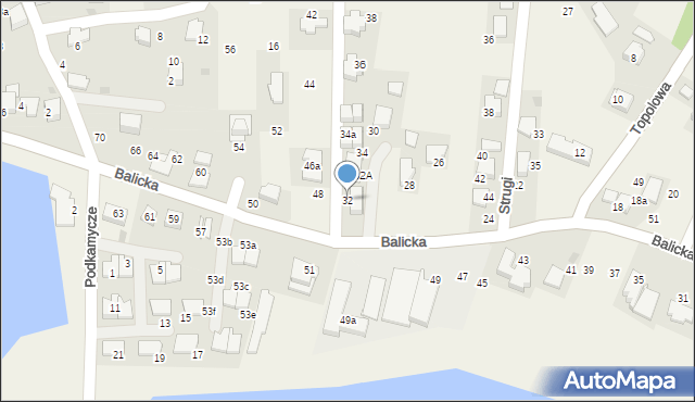 Rząska, Balicka, 32, mapa Rząska