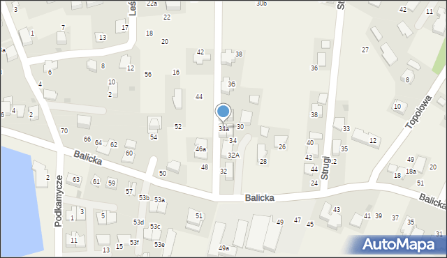 Rząska, Balicka, 34a, mapa Rząska