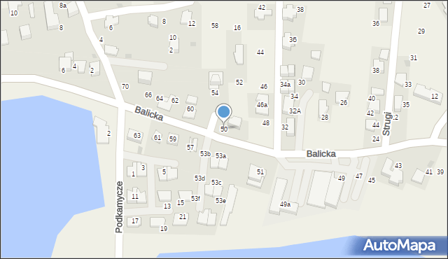 Rząska, Balicka, 50, mapa Rząska