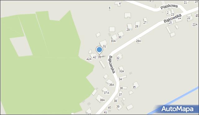 Sędziszów, Bąkowska, 33, mapa Sędziszów