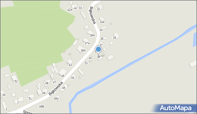 Sędziszów, Bąkowska, 39, mapa Sędziszów