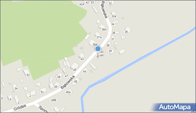 Sędziszów, Bąkowska, 41, mapa Sędziszów