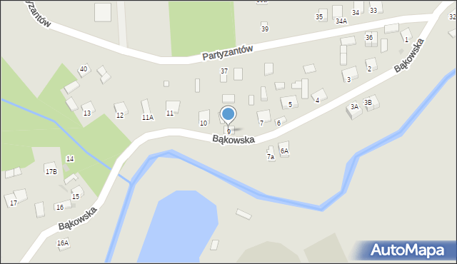 Sędziszów, Bąkowska, 9, mapa Sędziszów