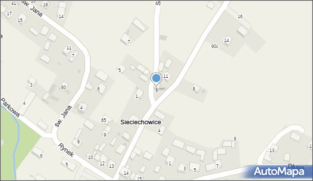 Sieciechowice, Banacha Tomasza, ks., 9, mapa Sieciechowice