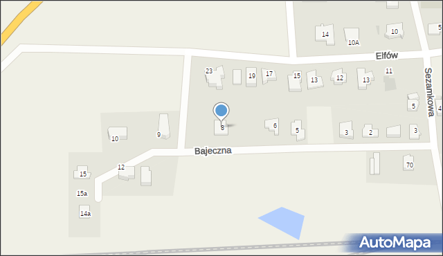 Siedliska, Bajeczna, 8, mapa Siedliska