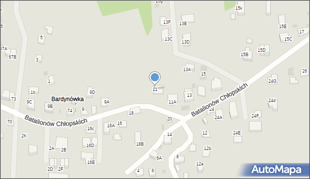 Skawina, Batalionów Chłopskich, 11, mapa Skawina