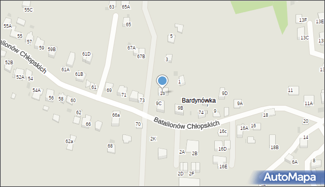 Skawina, Batalionów Chłopskich, 1b, mapa Skawina