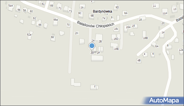 Skawina, Batalionów Chłopskich, 2D, mapa Skawina