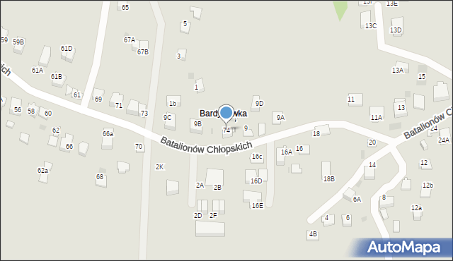 Skawina, Batalionów Chłopskich, 74, mapa Skawina