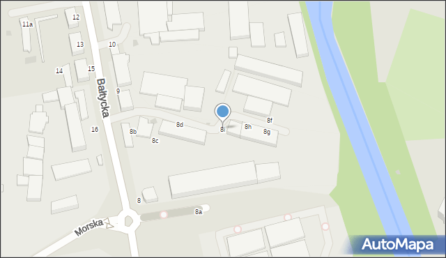 Słupsk, Bałtycka, 8i, mapa Słupska