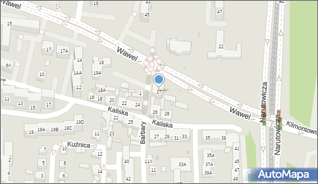 Sosnowiec, Barbary, 17, mapa Sosnowca