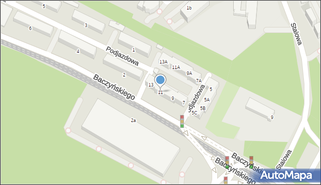 Sosnowiec, Baczyńskiego Krzysztofa Kamila, 11, mapa Sosnowca