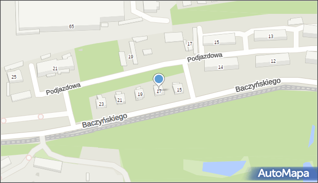 Sosnowiec, Baczyńskiego Krzysztofa Kamila, 17, mapa Sosnowca