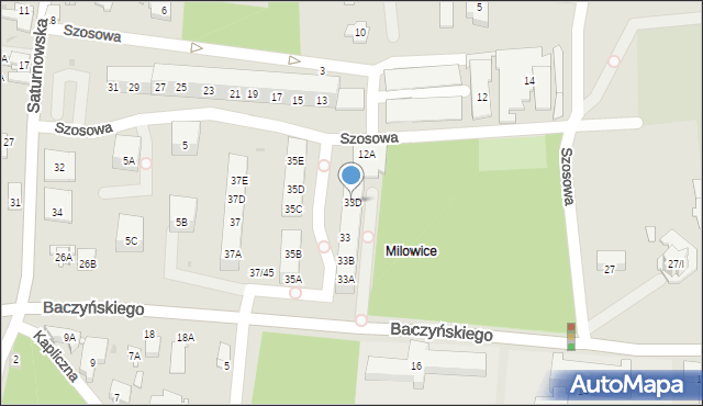 Sosnowiec, Baczyńskiego Krzysztofa Kamila, 33D, mapa Sosnowca