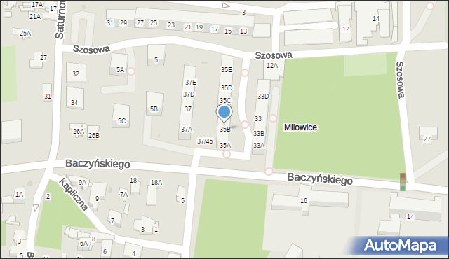 Sosnowiec, Baczyńskiego Krzysztofa Kamila, 35B, mapa Sosnowca