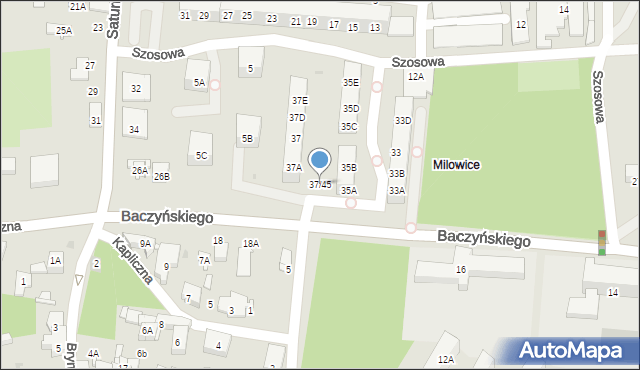 Sosnowiec, Baczyńskiego Krzysztofa Kamila, 37/45, mapa Sosnowca