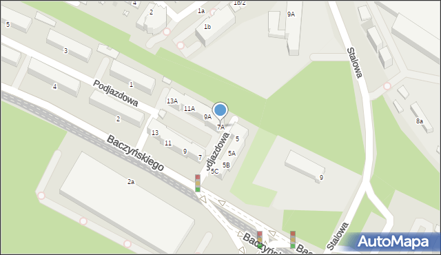 Sosnowiec, Baczyńskiego Krzysztofa Kamila, 7A, mapa Sosnowca