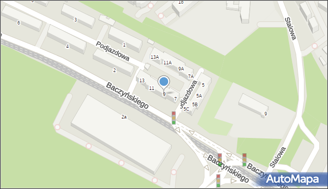 Sosnowiec, Baczyńskiego Krzysztofa Kamila, 9, mapa Sosnowca