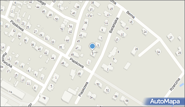 Śrem, Baraniaka Antoniego, ks. abp., 3, mapa Śrem