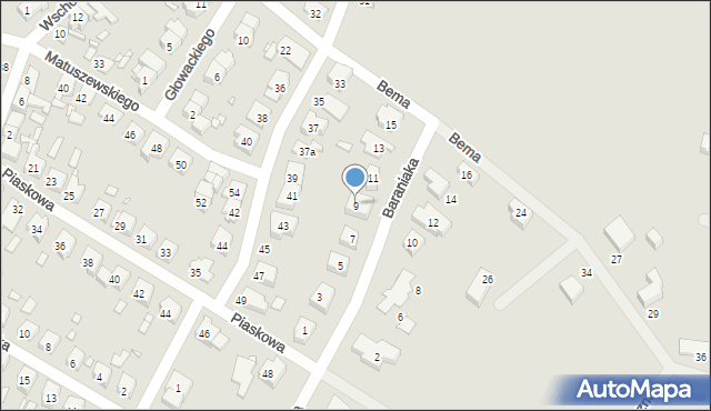 Śrem, Baraniaka Antoniego, ks. abp., 9, mapa Śrem
