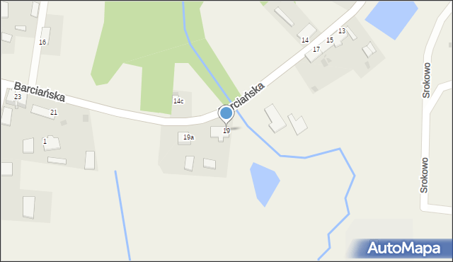 Srokowo, Barciańska, 19, mapa Srokowo