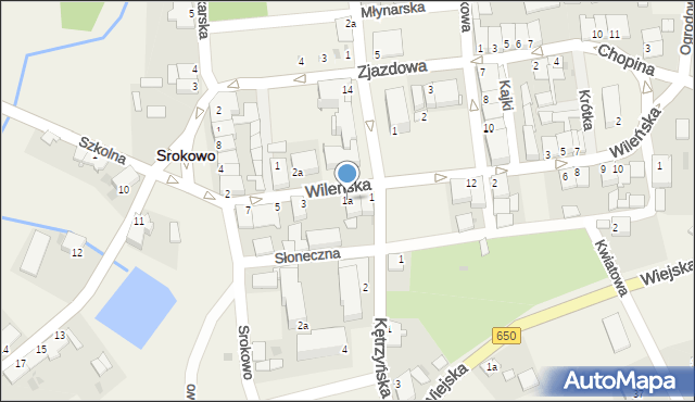 Srokowo, Barciańska, 1a, mapa Srokowo