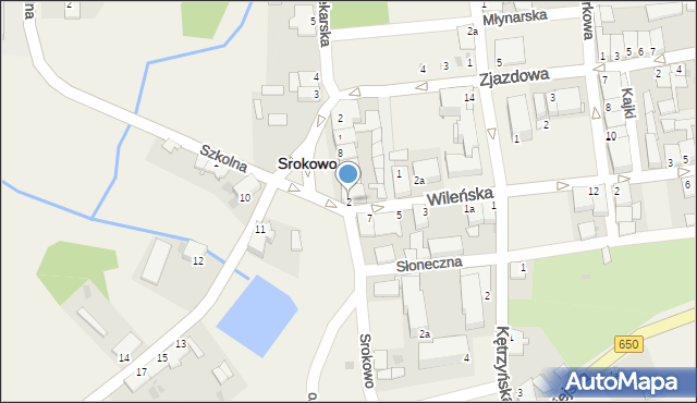 Srokowo, Barciańska, 2, mapa Srokowo