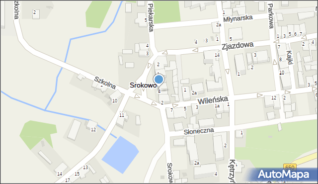 Srokowo, Barciańska, 4, mapa Srokowo