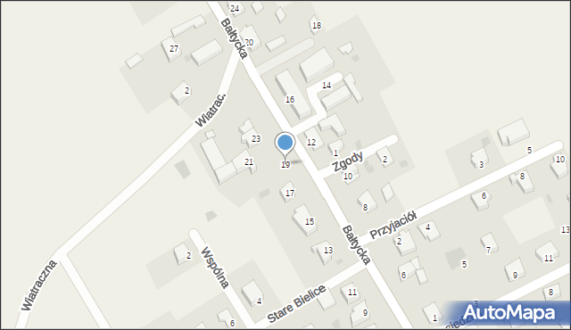 Stare Bielice, Bałtycka, 19, mapa Stare Bielice