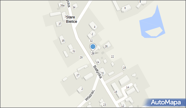 Stare Bielice, Bałtycka, 26, mapa Stare Bielice