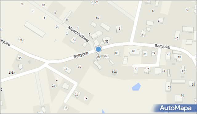 Stare Bielice, Bałtycka, 89, mapa Stare Bielice