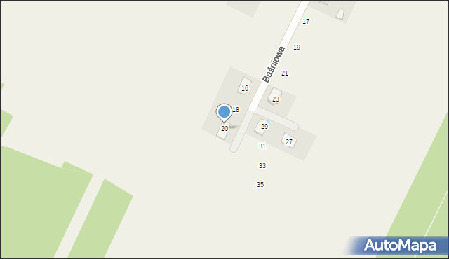 Stare Pieścirogi, Baśniowa, 20, mapa Stare Pieścirogi