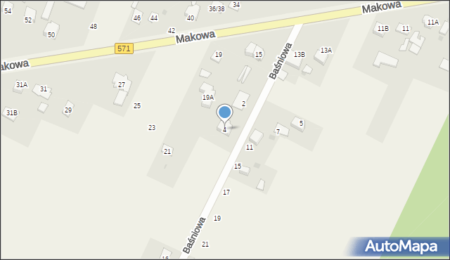 Stare Pieścirogi, Baśniowa, 4, mapa Stare Pieścirogi