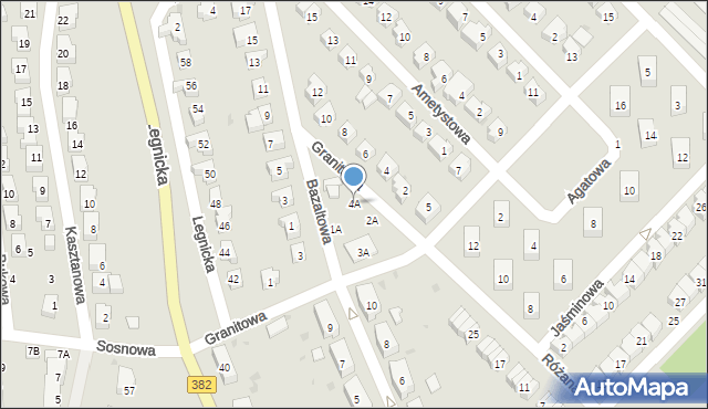 Strzegom, Bazaltowa, 4A, mapa Strzegom
