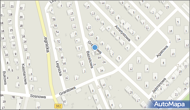 Strzegom, Bazaltowa, 6A, mapa Strzegom