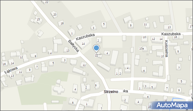 Strzelno, Bałtycka, 12, mapa Strzelno