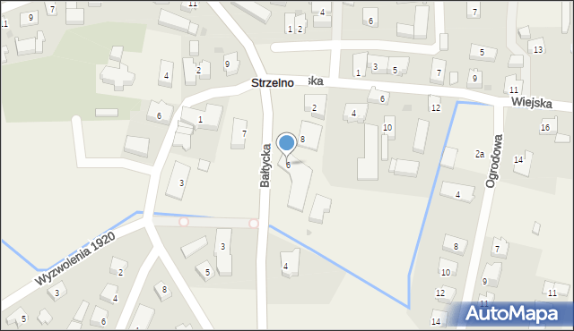 Strzelno, Bałtycka, 6, mapa Strzelno