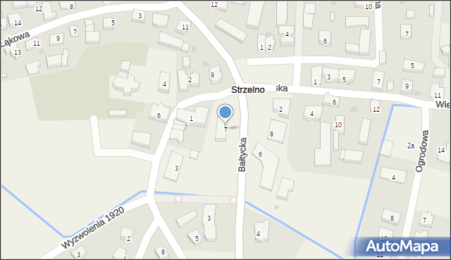 Strzelno, Bałtycka, 7, mapa Strzelno