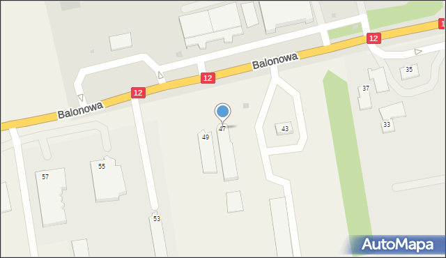 Strzyżewice, Balonowa, 47, mapa Strzyżewice