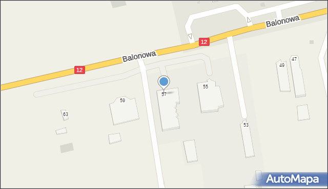 Strzyżewice, Balonowa, 57, mapa Strzyżewice