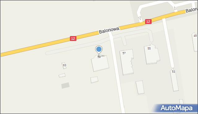 Strzyżewice, Balonowa, 59, mapa Strzyżewice