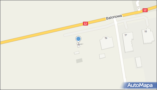 Strzyżewice, Balonowa, 63, mapa Strzyżewice
