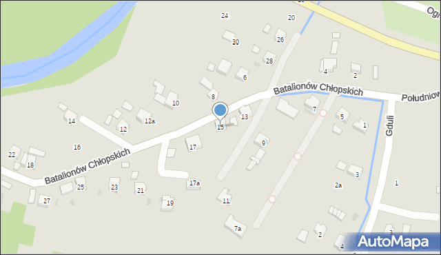 Strzyżów, Batalionów Chłopskich, 15, mapa Strzyżów
