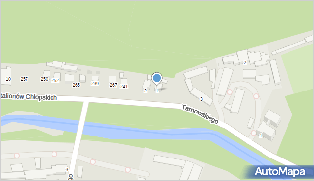 Sucha Beskidzka, Batalionów Chłopskich, 1, mapa Sucha Beskidzka