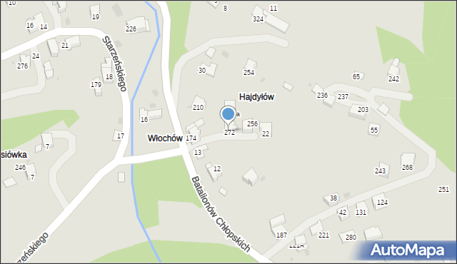 Sucha Beskidzka, Batalionów Chłopskich, 272, mapa Sucha Beskidzka