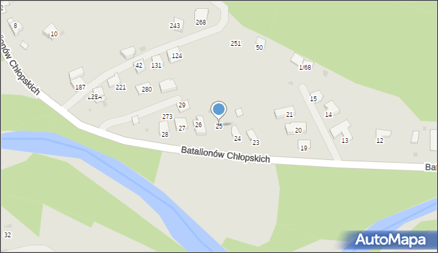 Sucha Beskidzka, Batalionów Chłopskich, 277, mapa Sucha Beskidzka