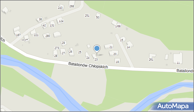 Sucha Beskidzka, Batalionów Chłopskich, 278a, mapa Sucha Beskidzka