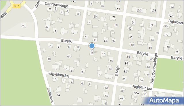 Sulejówek, Baryłki, 10, mapa Sulejówek